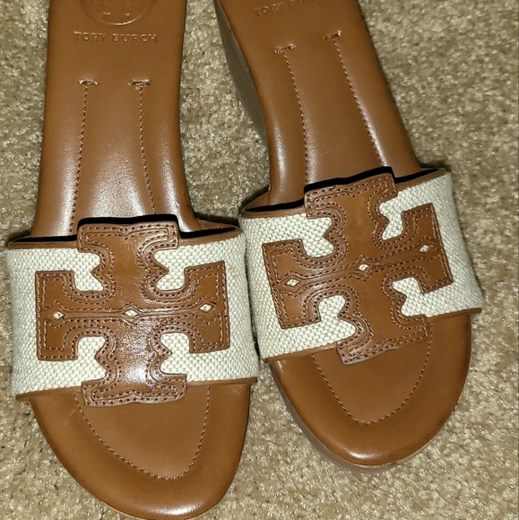 Tory Burch Shoes - NWIB Tory Burch Terri Wedge Canvas Sandals sx 6.5